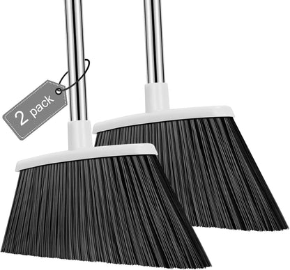 Heavy Duty Broom, 55 Inch Long Handle Outdoor Large Angle Brooms, Commercial Broom for Sweeping Indoor, for Home Garage Kitchen Office Courtyard Lobby Patio Lawn Concrete