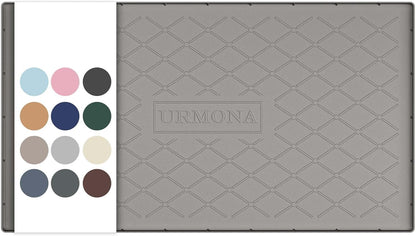 URMONA Under Sink Mat for Kitchen Waterproof, 34" x 22" Silicone Under Sink Mat for Shelf Liner Organizer, Cabinet Sink Protector Under Sink Liner for Bottom Kitchen, Bathroom(Light Grey)