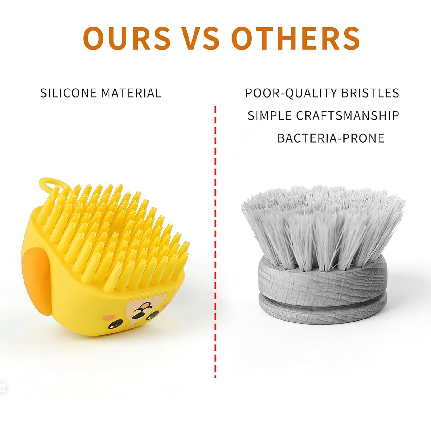 3PCS Pet Grooming Kit – Dog Bath Brush with Soap Dispenser & 2 Finger Toothbrushes | Silicone Dog Shampoo Brush for Small Medium Large Dogs, Soft Deshedding Massage Brush for Puppy & Cats