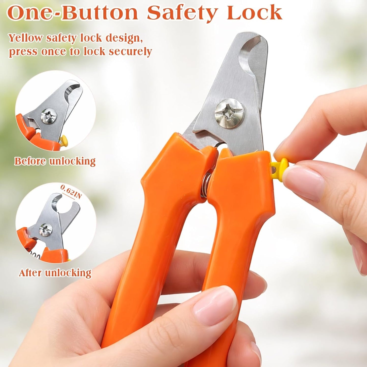 Professional Dog Nail Trimmers for Large & Small Dogs, Heavy-Duty Stainless Steel Pet Claw Clippers for Safe Grooming