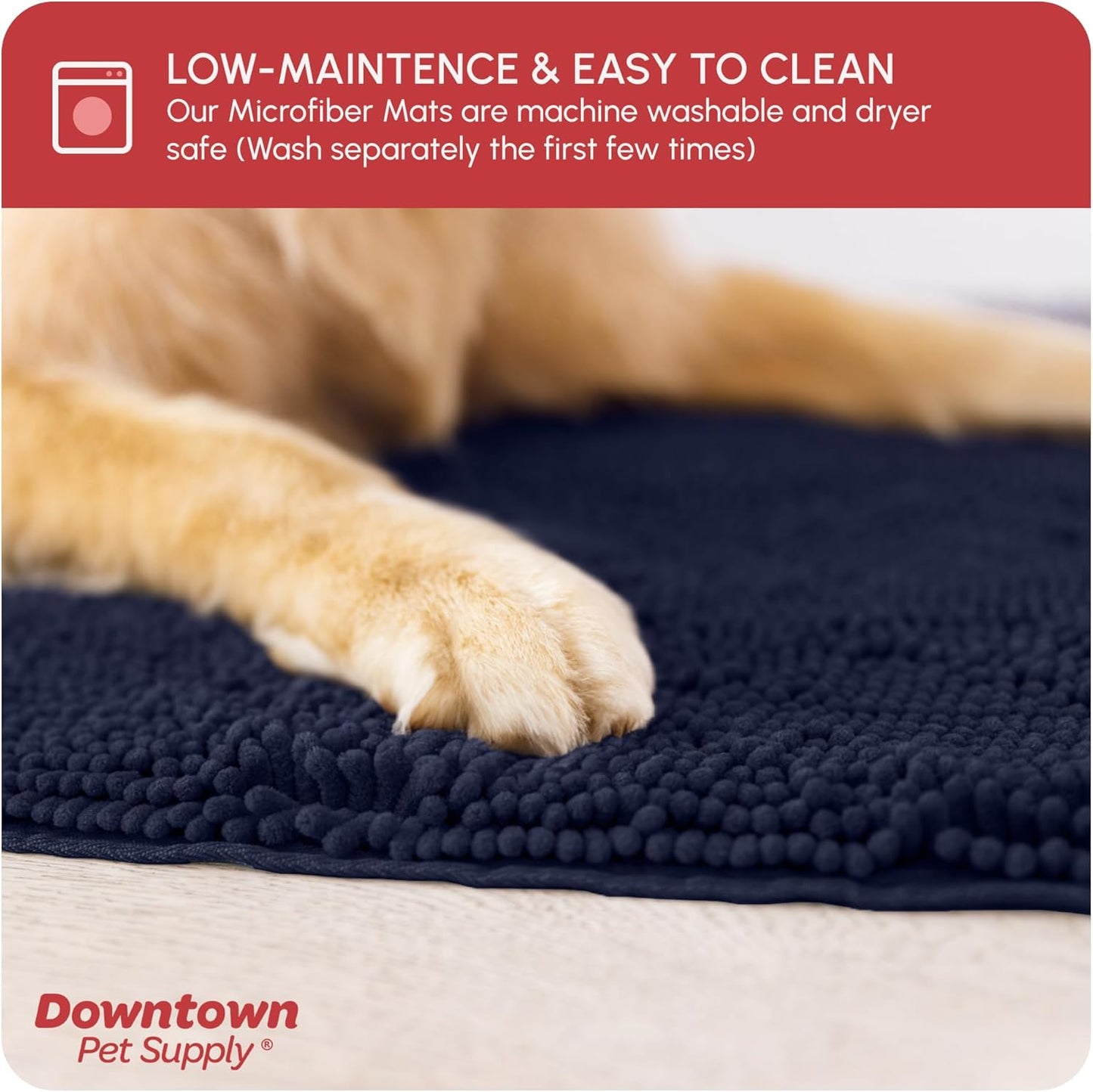 My Doggy Place Dog Mud Mat, 36"x26" Ash – Thick Microfiber Entry Rug for Snow, Mud & Salt – Absorbent, Quick-Dry, Washer-Safe & Non-Slip, Large