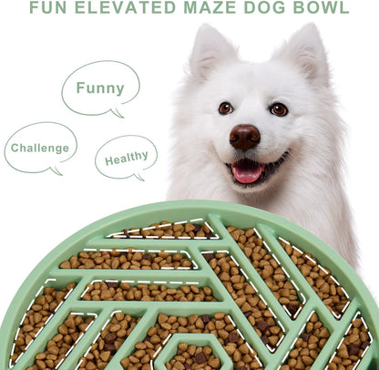 TOBYTO Slow Feeder Dog Bowls Large Medium Breed,Anti-Choking Slow Eating Dog Food Bowl,Non Slip Pet Slower Food Feeding Bowls Large Puzzle Slow Feeder Bloat Stop Maze Dog Dishes,Black