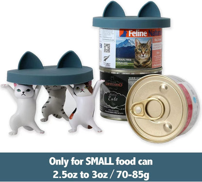 OHMO 2 Pack Cat Food Can Lids, Small Size (3 oz) Silicone Pet Food Can Lids Covers for 3 oz Cat Food Cans, Light Green