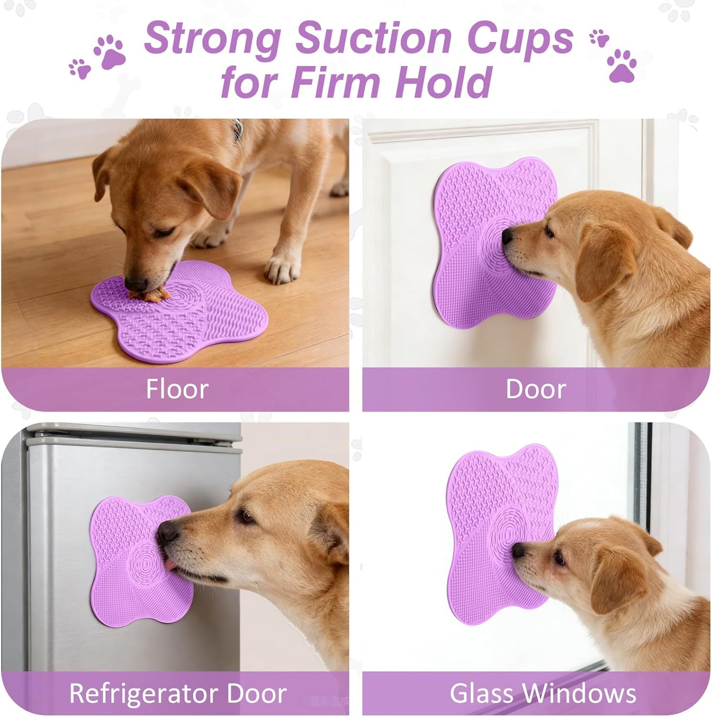 Lick Mat for Small Dogs with Suction Cups, Dog Lick Mat for Anxiety Relief, Slow Dog Feeder and Cat Licking Mat for Boredom Reducer, 1 Pack (Blue)