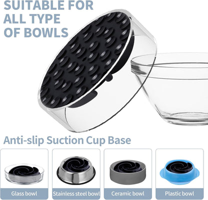 Slow Feeder Dog Bowls Insert, Bestalk Soft Silicone Slow Eating Feeder Insert with Suction Cups for Small, Medium and Large Dogs, Fit into Basic and Elevated Dog Bowls, Dark Blue