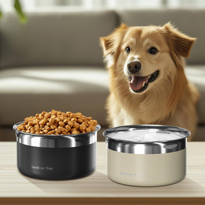 Gardner Pet Slow Water Bowl for Dogs – No Spill, Anti-Splash Floating Plate Design, Slows Drinking to Reduce Mess, Keeps Water Clean & Floors Dry, 3.8L(White)