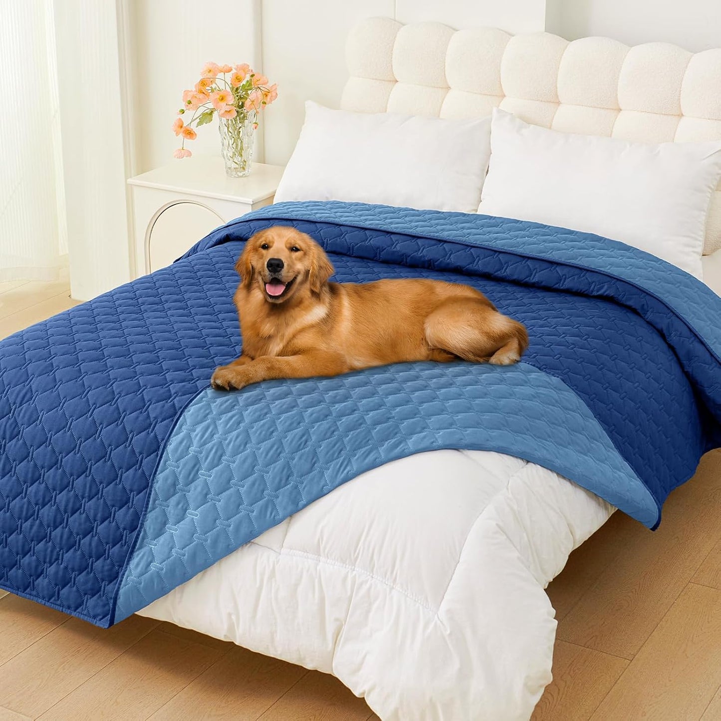Smiry Waterproof Dog Bed Cover Blanket 30x70, Soft Reversible Pet Blanket, Washable Leakproof Cats Dogs Couch Cover for Sofa, Couch, Furniture, Grey/Dark Grey