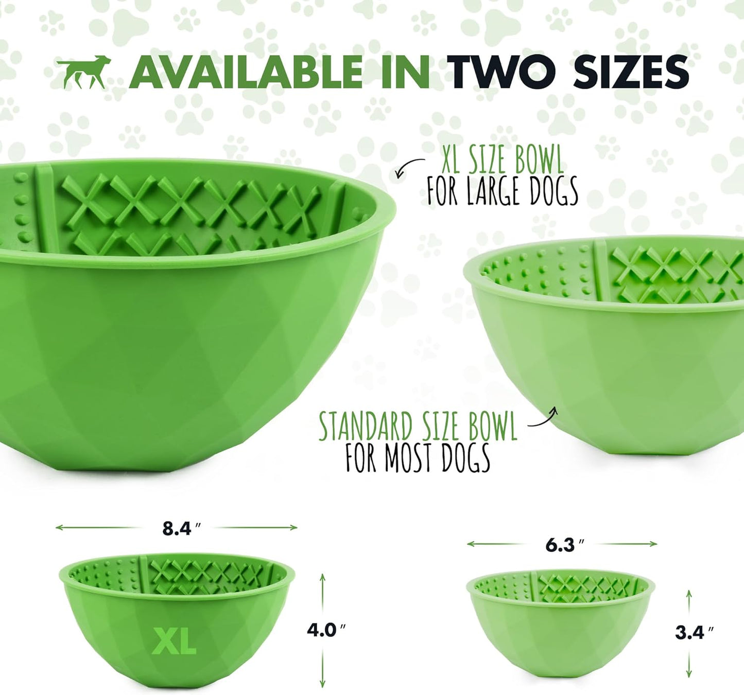 Tuff Pupper XL Dog Lick Bowl | Thick Silicone Lick Mat | Long Lasting 4 Texture | Large Slow Feeder Bowl | Calms Anxiety & Boredom | Stable & Wobble Mode | Easy Clean Dishwasher Safe | NOT for Chewing
