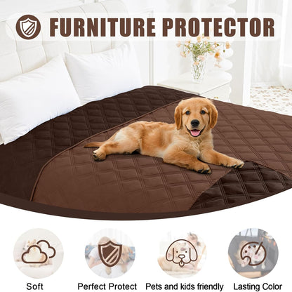 Smiry Waterproof Dog Bed Cover Blanket 30x70, Soft Reversible Pet Blanket, Washable Leakproof Cats Dogs Couch Cover for Sofa, Couch, Furniture, Grey/Dark Grey