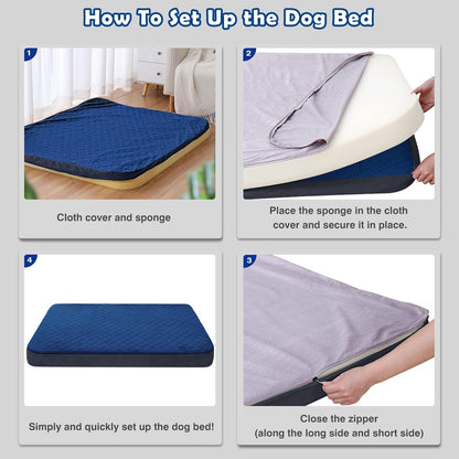 Large Dog Bed, High Density Foam, Good Resilience for Enough Cushion to Large Dogs Such as Great Dane, 47 * 39 Inches Widen Pet Bed, Non Slip Bottom with Removable Washable Cover