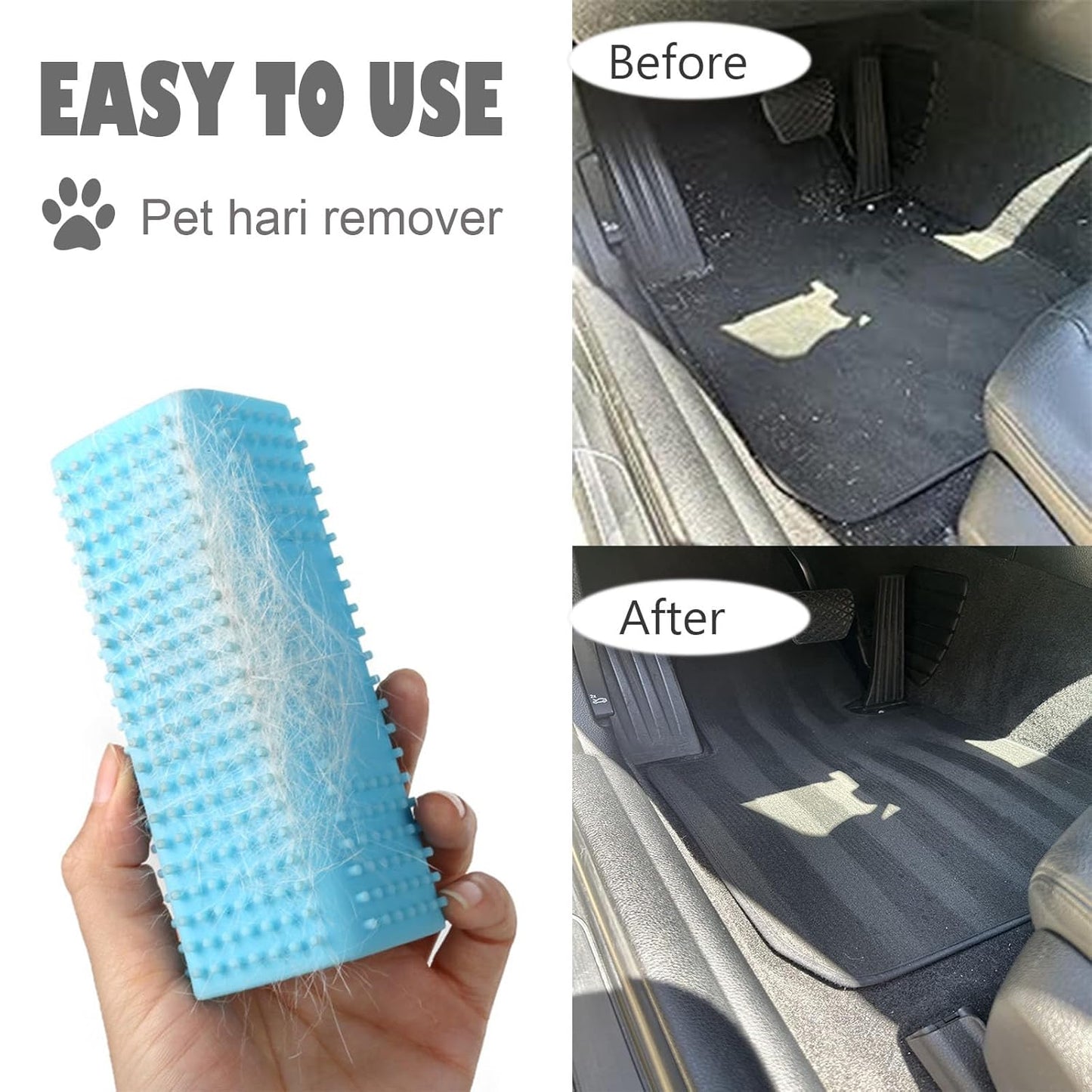 2 Pieces Pet Dog Cat Hair Remover, Block Roller Cleaner, Hollow Silicone Cleaner Brush for Sofa, Car Interiors, Furnishings, Carpets, Bedding or Any Fabric (Orange, Blue)