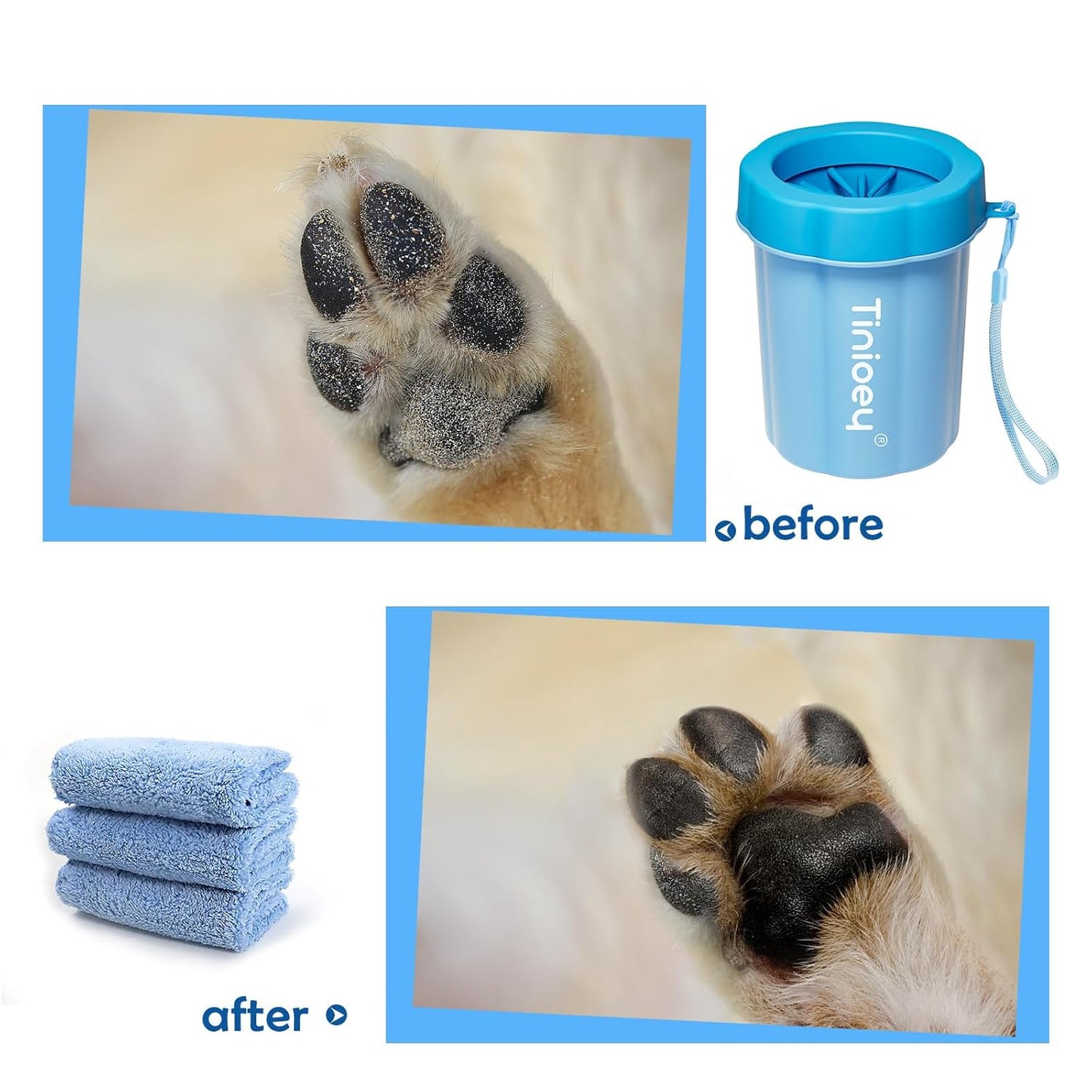 Dog Paw Cleaner for Small Dogs, Dog Paw Washer, Muddy Paw Cleaner, Pet Foot Cleaner, Dog Paw Protector Kit