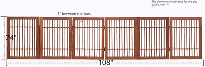 Urnporium Freestanding Wooden Dog Gate for Doorways – Foldable Acacia Wood Pet Gate, No Drill Portable Indoor/Outdoor Puppy Fence Barrier (White Pet Gate, 3 Panel 24" Tall)