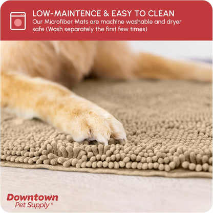 My Doggy Place Dog Mud Mat, 36"x26" Ash – Thick Microfiber Entry Rug for Snow, Mud & Salt – Absorbent, Quick-Dry, Washer-Safe & Non-Slip, Large