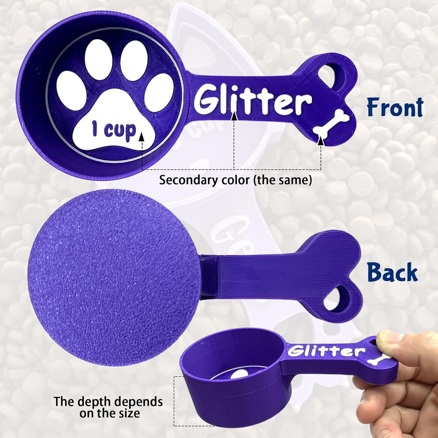 ubjva Personalized Dog Food Scoop Custom Dog Food Measuring Cup with Name Pet Accessories Gifts for Pet Lover