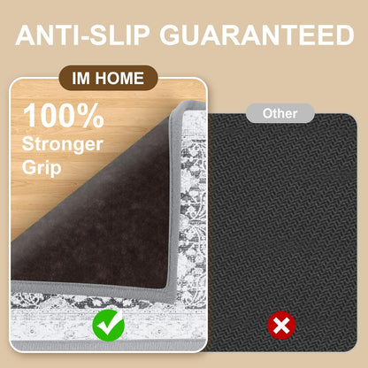 Non Slip Stair Treads for Wooden Steps Indoor, Dark Grey, 15pcs, 30"X8", Soft Carpet Mat, Machine Washable Boho Carpet Treads with Reusable Adhesive Backing, Safety Stair Tread for Dogs, Kids, Elders