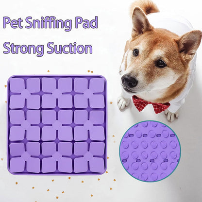 Small Silicone Snuffle Mat for Small Dogs Puppy Cat Slow Down Eating,Slow Feeder Lick Mat for Dry Wet Food for Pet Training Smell,Encourages Natural Foraging Skill,Relieving Stress