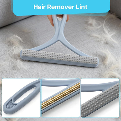 3PCS Carpet Rake for Pet Hair Removal, 54” Adjustable Long Handle, Dual-Sided Metal & Silicone Head,Reusable Pet Hair Remover Scraper Rake Carpet,Dog Hair Broom for Rugs,Mats,Couch and Furniture.