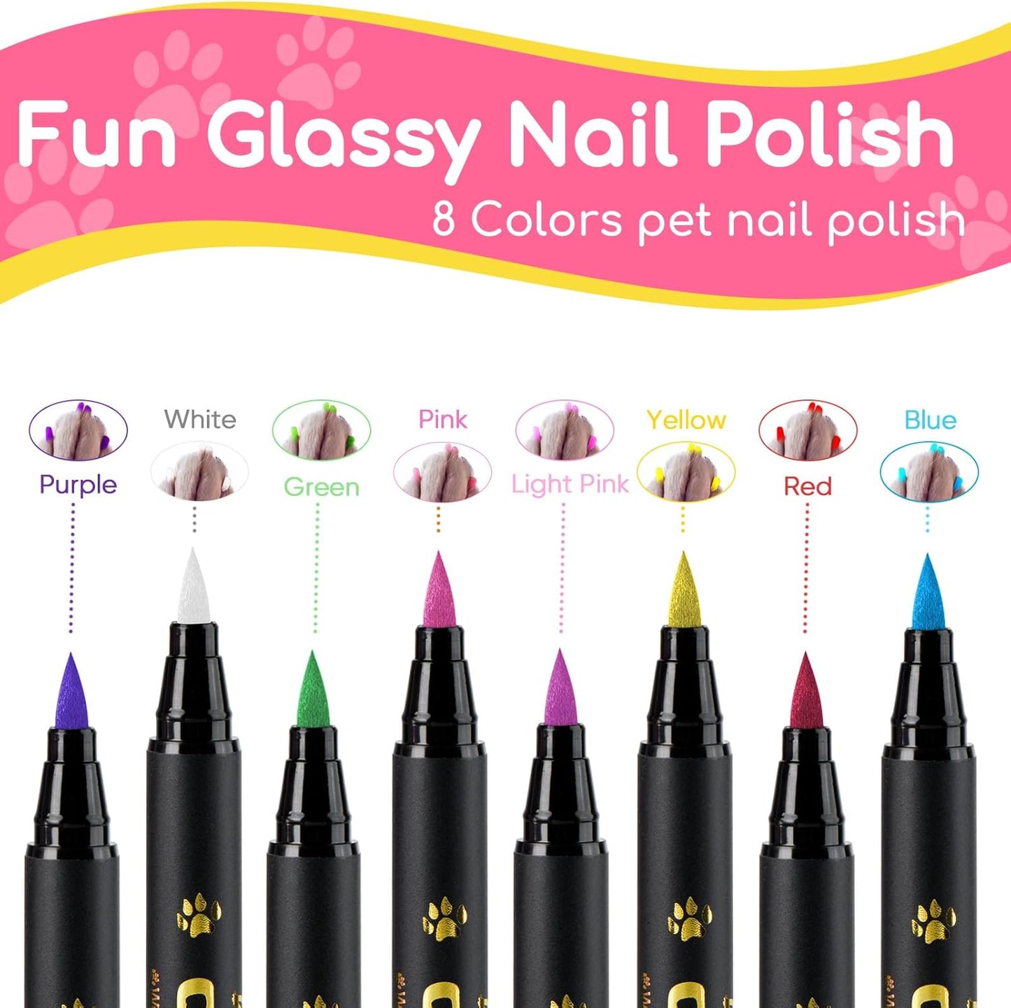 OLINGYOU 15 Colors Dog Nail Polish Pens Quick Dry, Pet Nail Polish Set for Dogs DIY Dogs Puppy Nails, Dog Safe Nail Polish Non Toxic, Odorless, Easy to Apply