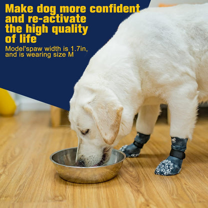 EXPAWLORER Anti Slip Dog Socks to Prevent Licking Paws, Dog Shoes for Hot Pavement, Dog Booties for Small Medium Large Senior Dogs, Traction Control Boots & Paw Protectors for Hardwood Floors
