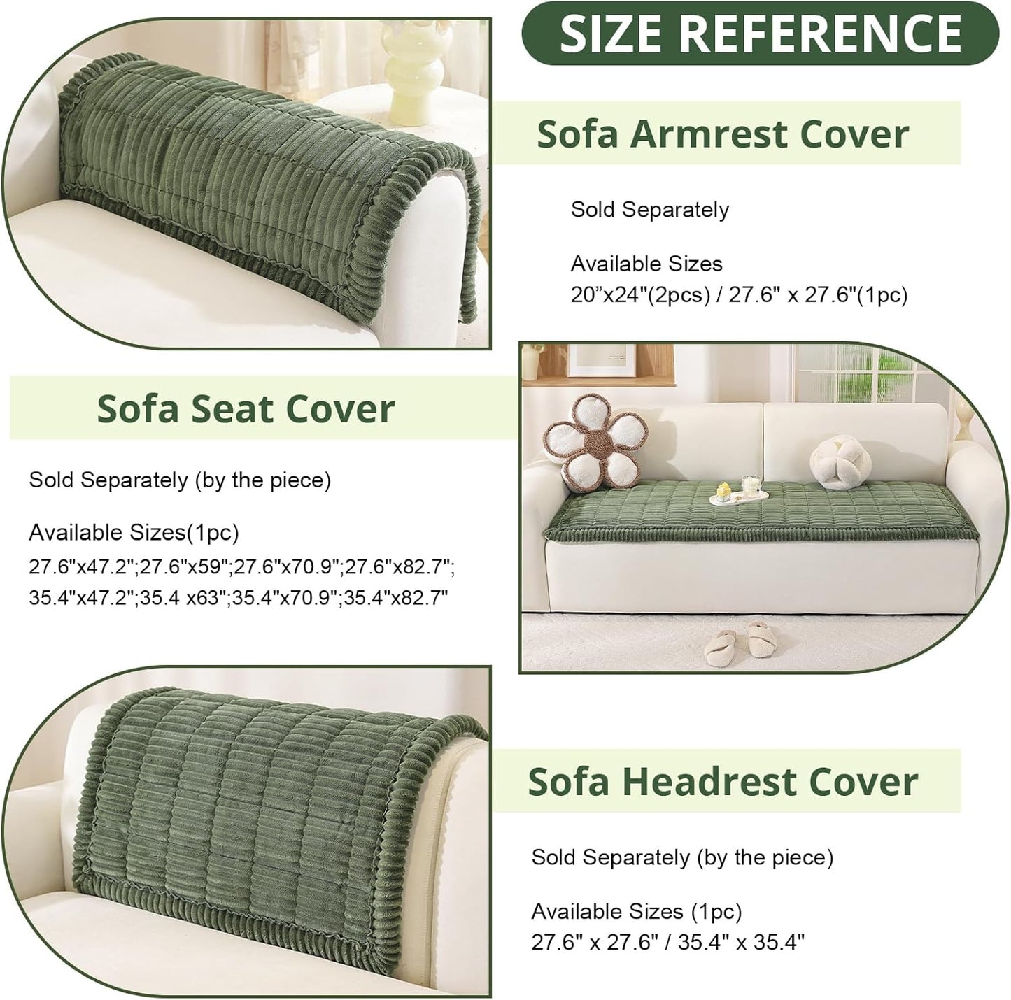 OstepDecor Couch Cover for Dogs, Washable Non Slip Sofa Cover for Pets, Soft Couch Covers for Sofa, Loveseat and Sectional, Furniture Protector Against Pet Hair & Scratches (27.6" x 27.6", Khaki)