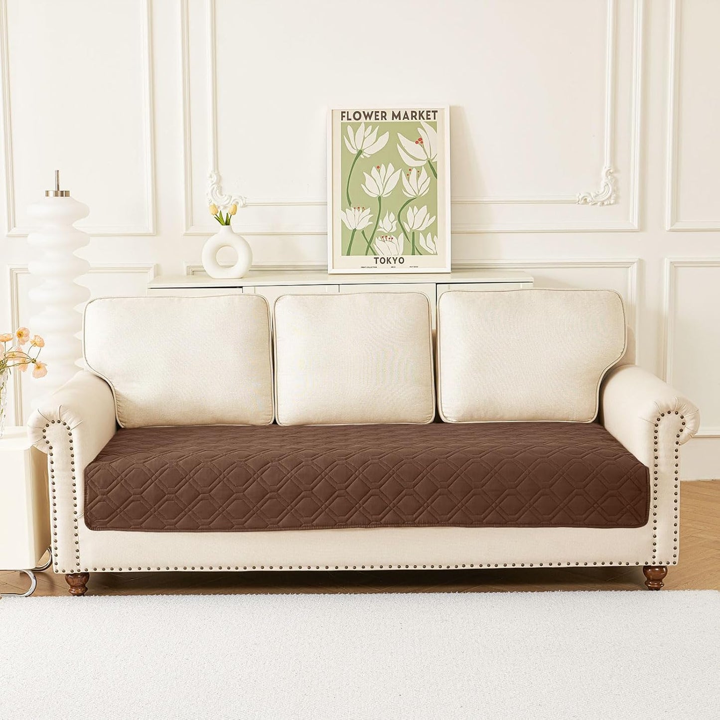 hyha Waterproof Dog Bed Blanket, Soft Pet Blankets, Waterproof Couch Cover for Dogs, Reversible Sofa Covers Washable for Furniture (30x70 Inch, Taupe/Beige)