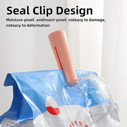 Pet Cat Dog Food Scoop, Dog Cup Capacity Cat Food Scooper With Sealing Clip, Puppy and Cat Coffee Bean, Flour Scoop Grey