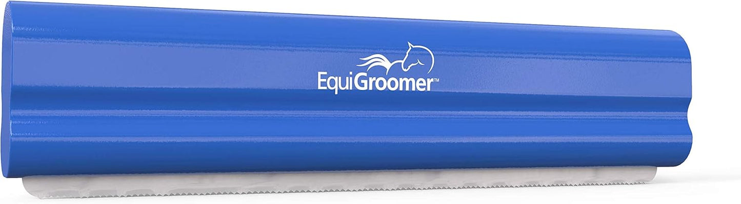 EquiGroomer 8-Inch Deshedding Brush for Horses and Large Shedding Dogs 50 lbs and Up (Golden Retriever, German Shepherd, Husky), Undercoat Grooming Tool, Removes Loose Hair and Fur, Blue