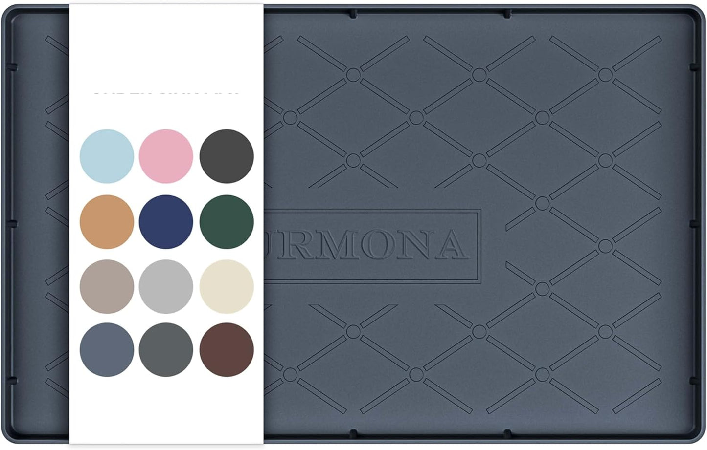 URMONA Under Sink Mat for Kitchen Waterproof, 34" x 22" Silicone Under Sink Mat for Shelf Liner Organizer, Cabinet Sink Protector Under Sink Liner for Bottom Kitchen, Bathroom(Light Grey)