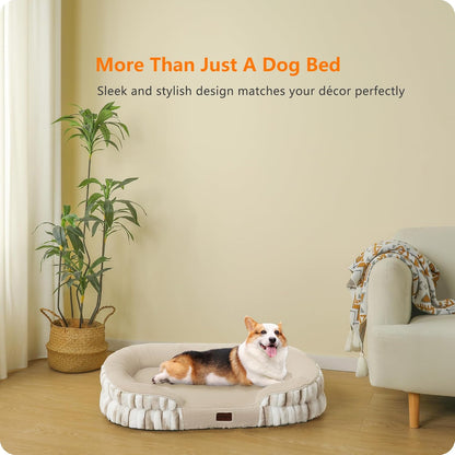 Dwanton Orthopedic Dog Bed for Medium Dogs with Gel Memory Foam, Waterproof Dog Sofa, Washable Pet Bed with Four Sided Bolster Cushion, Removable Cover & Non-Slip Bottom, 36", Dark Gray