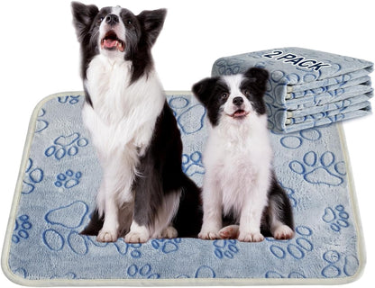 Qeils Reusable Puppy Pads, 2 Pack Washable Pee Pads for Dogs, Waterproof Non Slip Wee Wee pad, Absorbent and Leakproof Training Mats for Potty, Crate, Playpen, Bed, Sofa, 18"x 24"