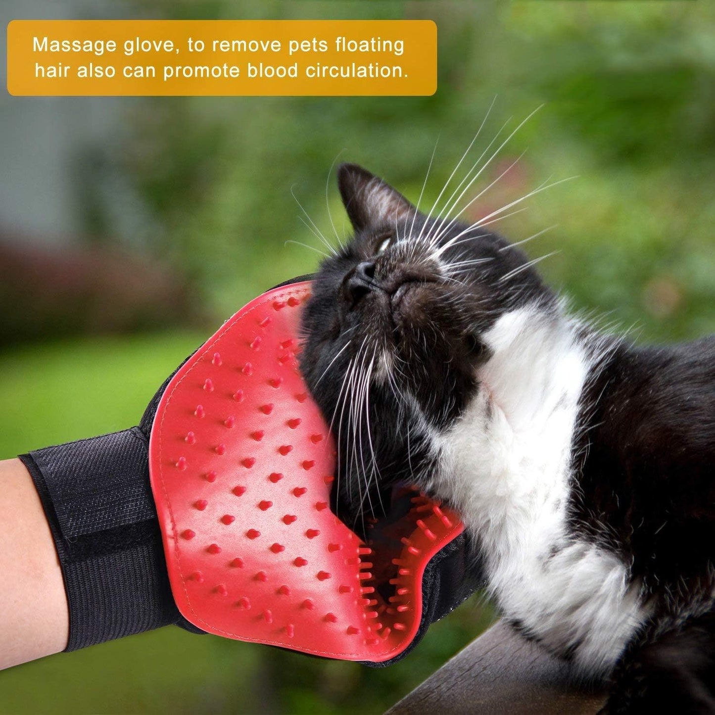 BYETOO Pet Dog Cat Grooming Glove with 261Tips,Gentle Deshedding Brush Glove,Efficient Pet Hair Remover Mitt,Massage Tool with Enhanced Five Finger Design,for Dog,Cat,Rabbit,Horse with Long/Short Fur