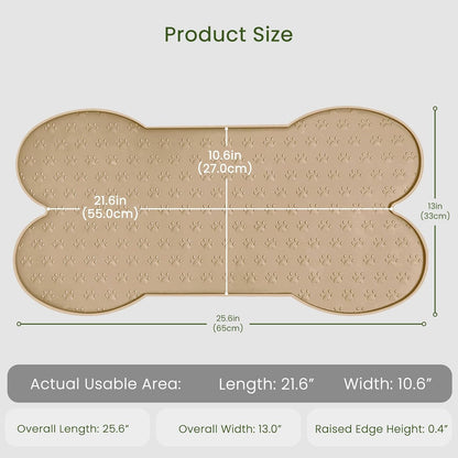 PWTAA Dog Food Mat Anti-Slip Silicone Dog Bowl Mat Thicker Pet Placemat Waterproof Cat Feeder Pad with Raised Edge Puppy Kitten Feeding Mats Suitable Small Medium-Sized Dogs Cats Eating Tray