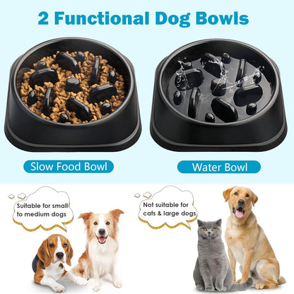 UPSKY Slow Feeder Small Dog Bowl - Anti-Slip Puzzle Bowl Feeder, Interactive Bloat Stop, Anti-Choking
