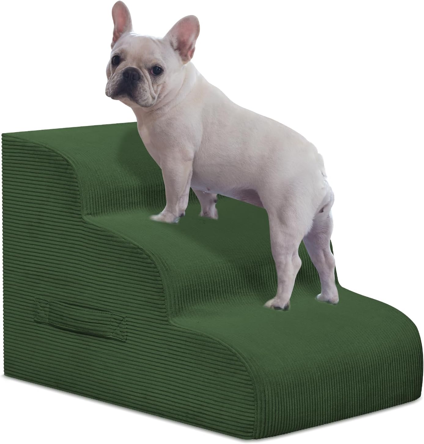 Mesa Lemon Dog Stairs & Steps for High Beds, 3 Steps High Density Foam Waterproof Dog Ramp for Small Dogs and Cats, Pet Stairs with Removable Washable Cover for Bed, Couch, Sofa and Car (H:16")