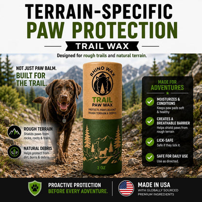 Rhino Wax - Dog Paw Protector for Hot Pavement - Use Street Wax Before Taking Dogs on Asphalt - Balm Protects from Warm Surfaces Rocks Road Debris - Great for Dogs who Hate Dog Shoes for Hot Pavement