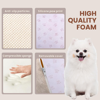 Dog Stairs for Small Dogs, 3 Tiers High Density Foam Dog Ramp, Extra Wide Non-Slip Pet Steps for High Beds Or Couch, Soft Foam Doggie Ladder for Dogs Injured, Older Pets, Small Cats