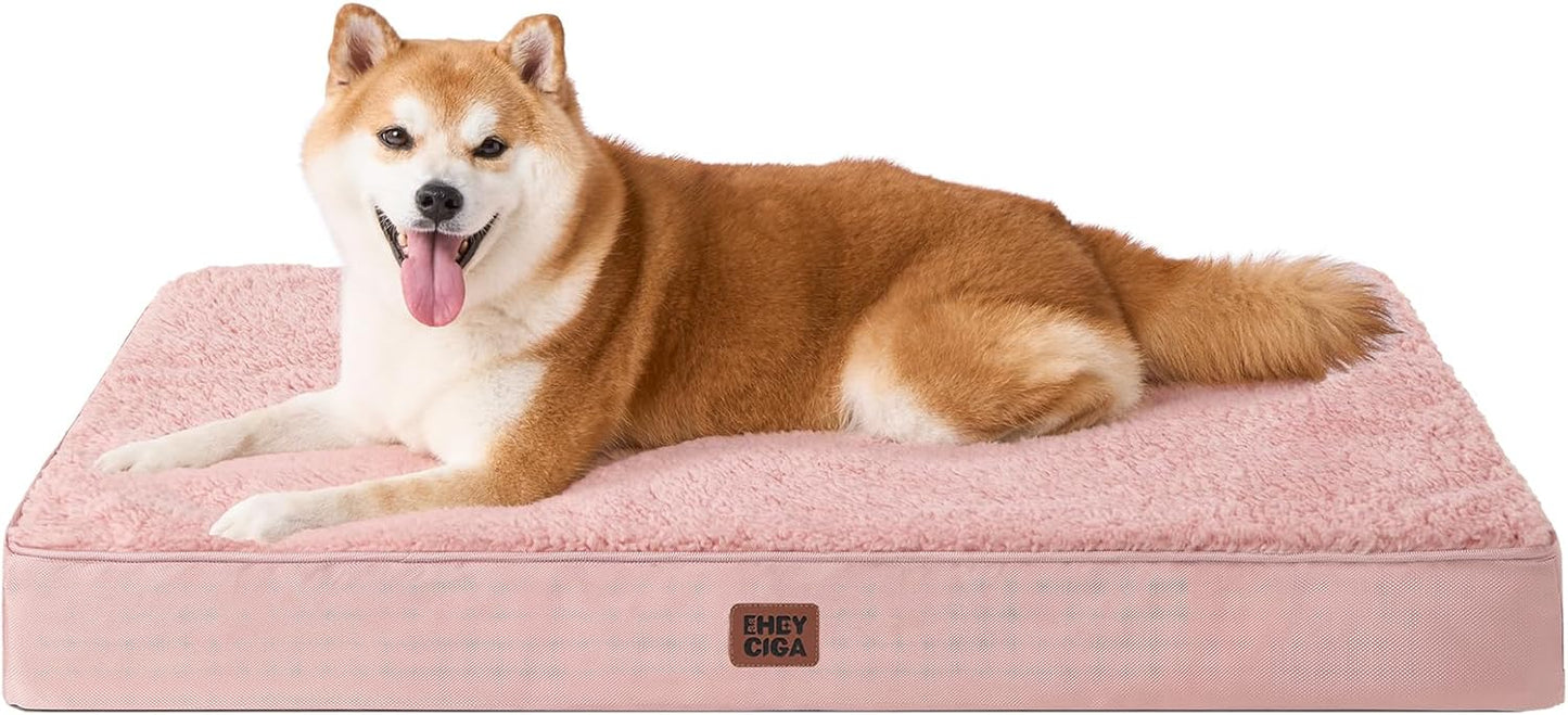 EHEYCIGA Orthopedic XL Dog Beds for Extra Large Dogs with Removable Washable Cover for Crate, Grey, 41x27