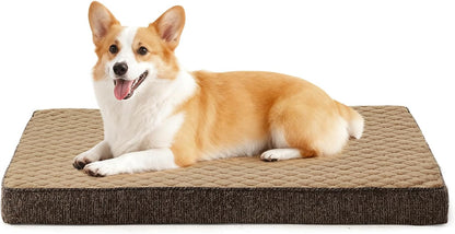 JOEJOY XL Dog Beds Large Sized Dog, Orthopedic Big Dogs Crate Bed with Washable Removable Cover, Extra Thick Egg-Crate Memory Foam Pet Beds up to 80 lbs, Grey, 41"x27"