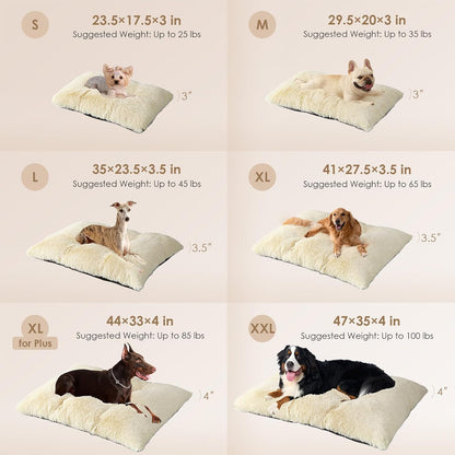 EHEYCIGA Fluffy Dog Crate Bed for Medium Dogs, Plush Faux Fur Crate Pad, Calming Anti Anxiety Medium Dog Bed, Washable Soft Warm Crate Mat with Non-Slip Bottom