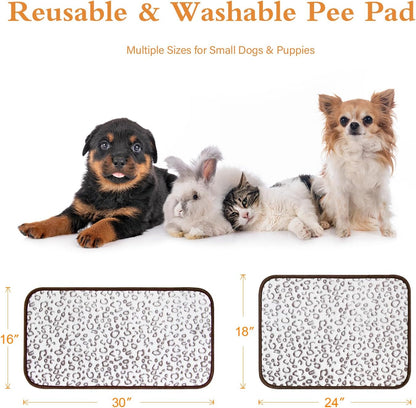 Qeils Reusable Puppy Pads, 2 Pack Washable Pee Pads for Dogs, Waterproof Non Slip Wee Wee pad, Absorbent and Leakproof Training Mats for Potty, Crate, Playpen, Bed, Sofa, 18"x 24"
