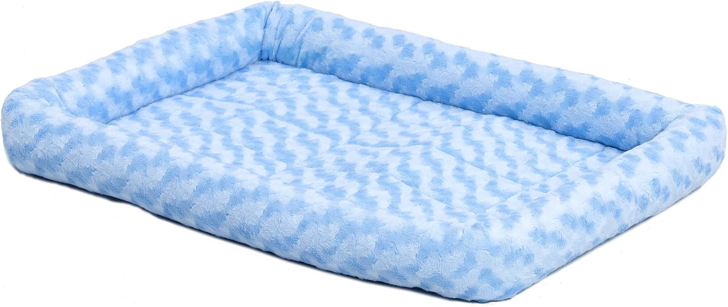MidWest Homes for Pets QuietTime Dog Bed - White Fleece Bolster, Ultra-Soft and Machine Washable, Fits 24-Inch Crates and Carriers, for Small Breed Dogs