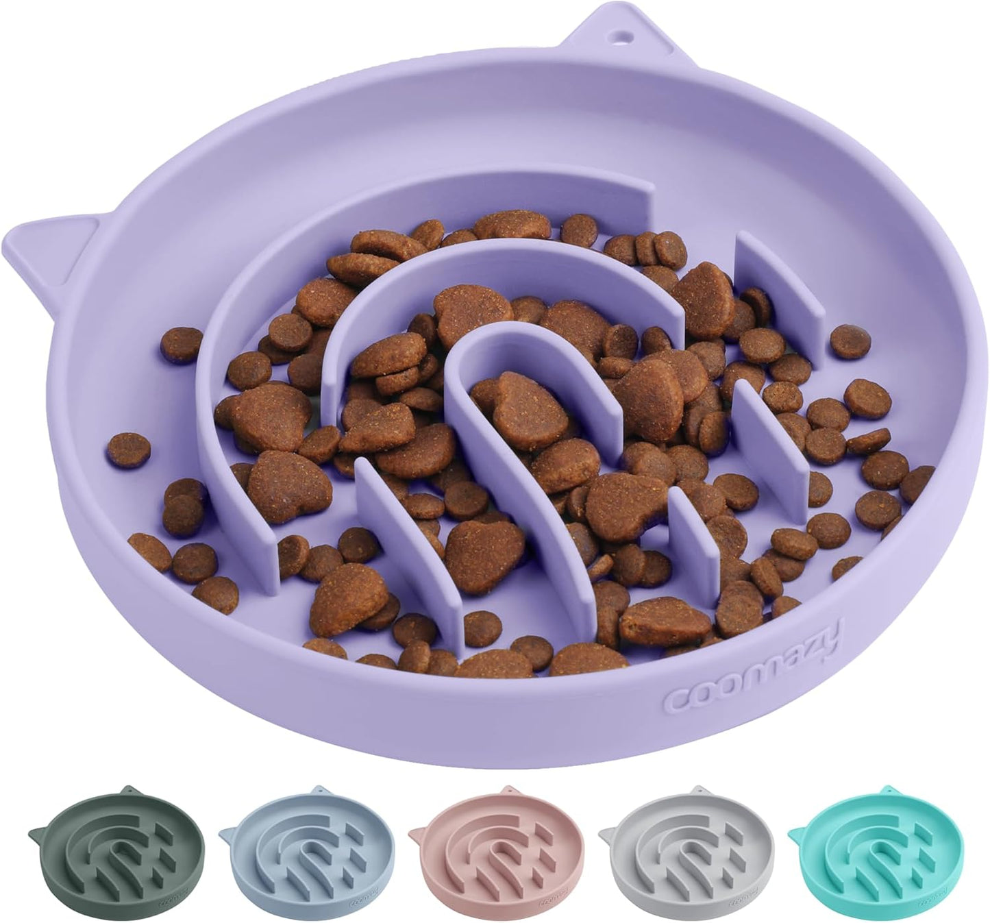 Coomazy Large Silicone Slow Feeder Dog Bowls, Interactive Puzzle Toy for Pets Food Training, Keeps Dogs Busy, Prevents Puppy Overeating (Dark Green, Large: 3.2Cup)