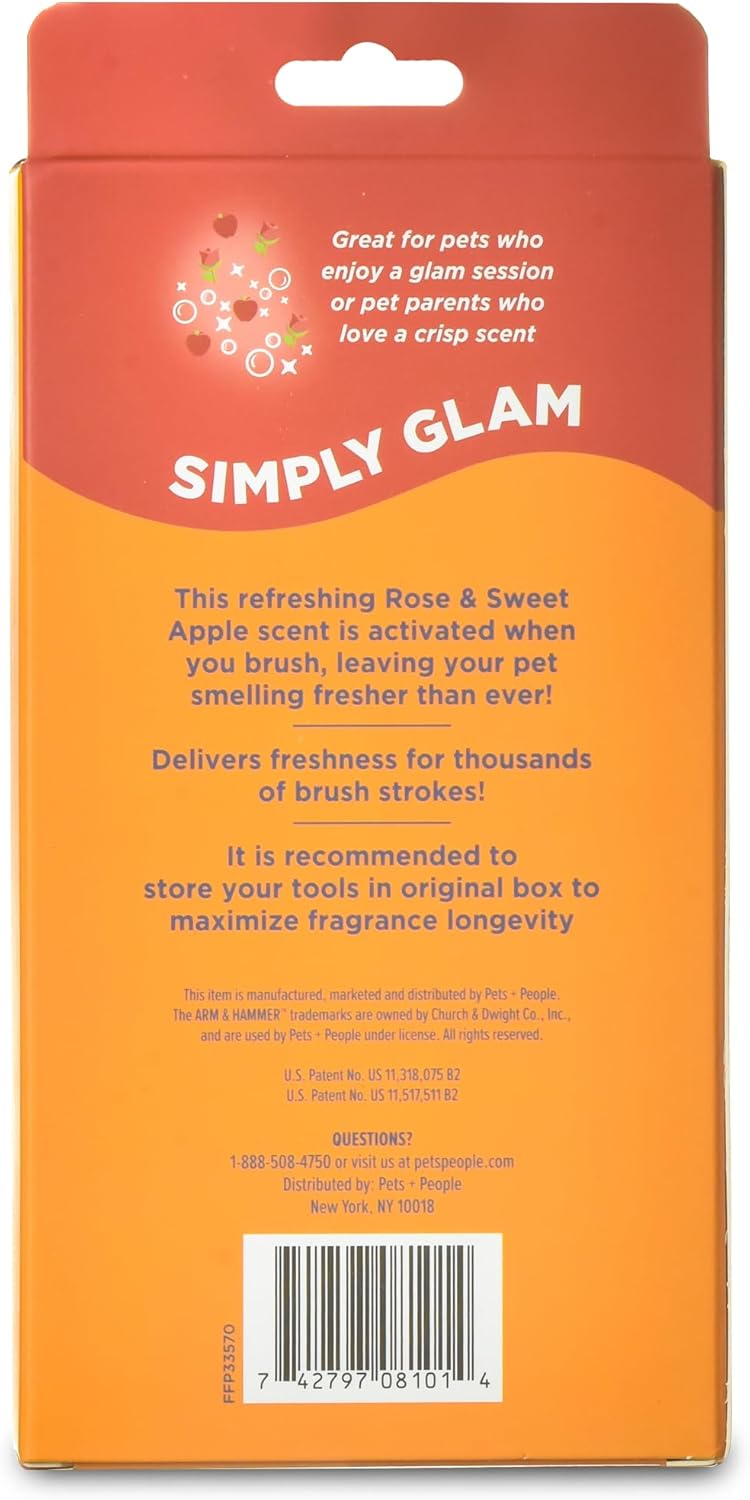 Arm & Hammer Deodorizing Dog Grooming Comb, Fragrance Transfer Technology with Baking Soda, Fine & Standard Teeth for Detangling & Flea Removal, Dematting Tool for Dogs, Sweet Apple & Rose Scent
