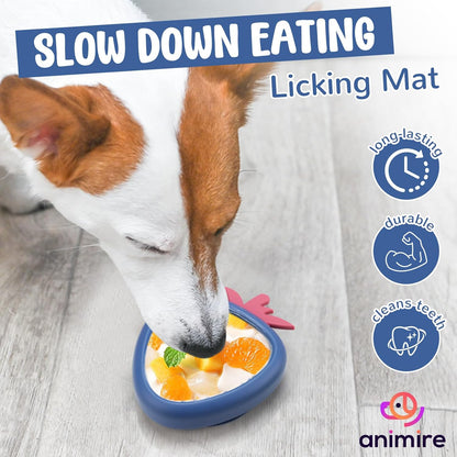 Freeze Dog Lick Bowl, Animire Non-Slip Slow Feeder Lick Mat for Dogs, Silicone Dog Enrichment Bowl for Distraction Anxiety Relief Boredom, BPA Free, Dishwasher Safe(Rose,S)