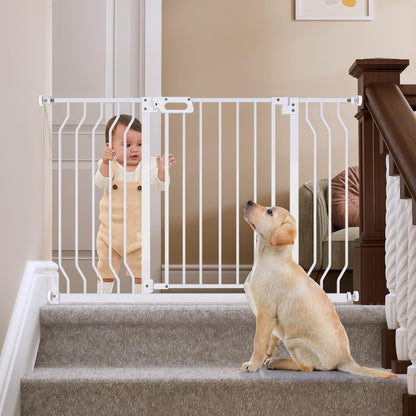 Mom's Choice-GROWNSY Baby Gate for Stairs, 30.5"-43" Pressure Mounted Pet Gate for Doorways-Auto Close Dog Gate for The House-Easy Installation & Walk Thru Wide Safety Gate, Black
