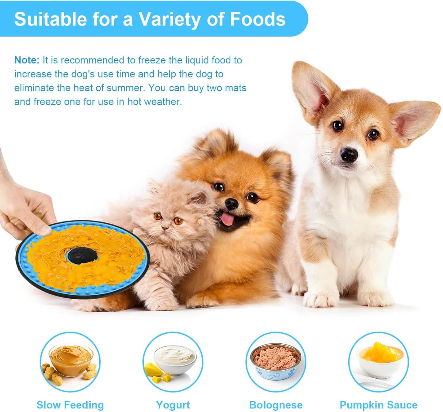 Lick Mat for Dogs, Dog Crate Lick Pads Slow Feeder, Lick Pad Crate Training Toy Crate Lick Plate,Very Suitable Peanut Butter, Treats Yogurt, Bolognese, for Boredom Relief Licking Pad