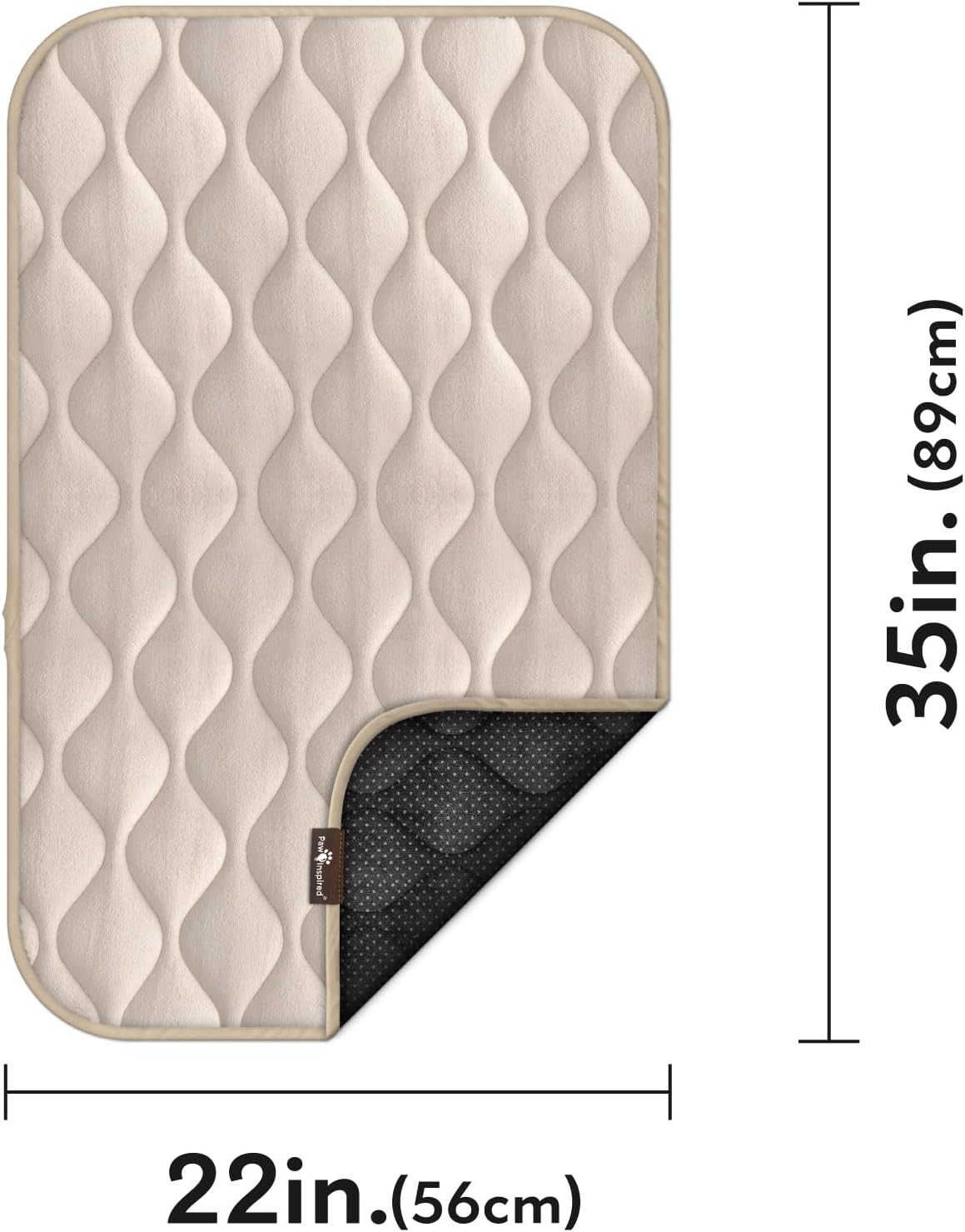 Paw Inspired Washable Padded Crate Mats for Dogs | 29” x 18” Pad, Fits 30-inch Kennels | Leakproof, Waterproof Bottom, Plush Pet Beds (Gray)