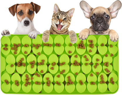 Silicone Snuffle Mat for Dogs Slow Feeder Lick Mat with Suction Cups Dogs Sniff Mat Dogs & Cats Entertainment Toys for Boredom(Black)