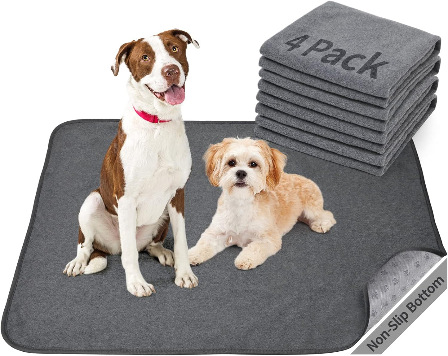 Dog Pee Pad Washable Extra Large, Instant Absorb Thicker Training Pads Non-Slip Pet Playpen Mat, Waterproof Reusable Floor Mat Ideal for Puppy Senior Dog Whelping Incontinence Housebreaking 65x48 Inch